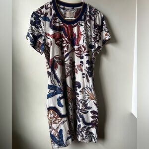 LAS SURENAS NWT‎ Tiger Jersey Dress Floral Peru Pockets Comfy Baggy Oversized M